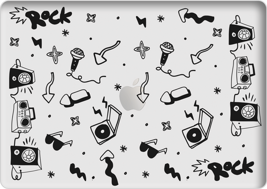 Macbook Snap Case - Rock N Roll Black