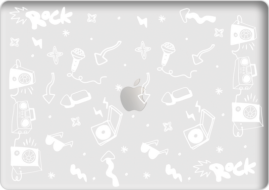 Macbook Snap Case - Rock N Roll White