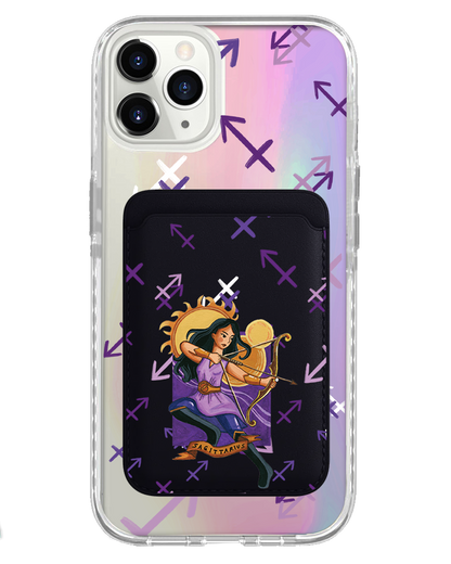 iPhone Magnetic Wallet Holo Case - Sagitarius