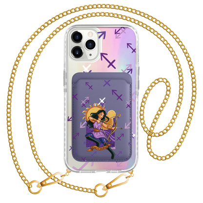 iPhone Magnetic Wallet Holo Case - Sagitarius