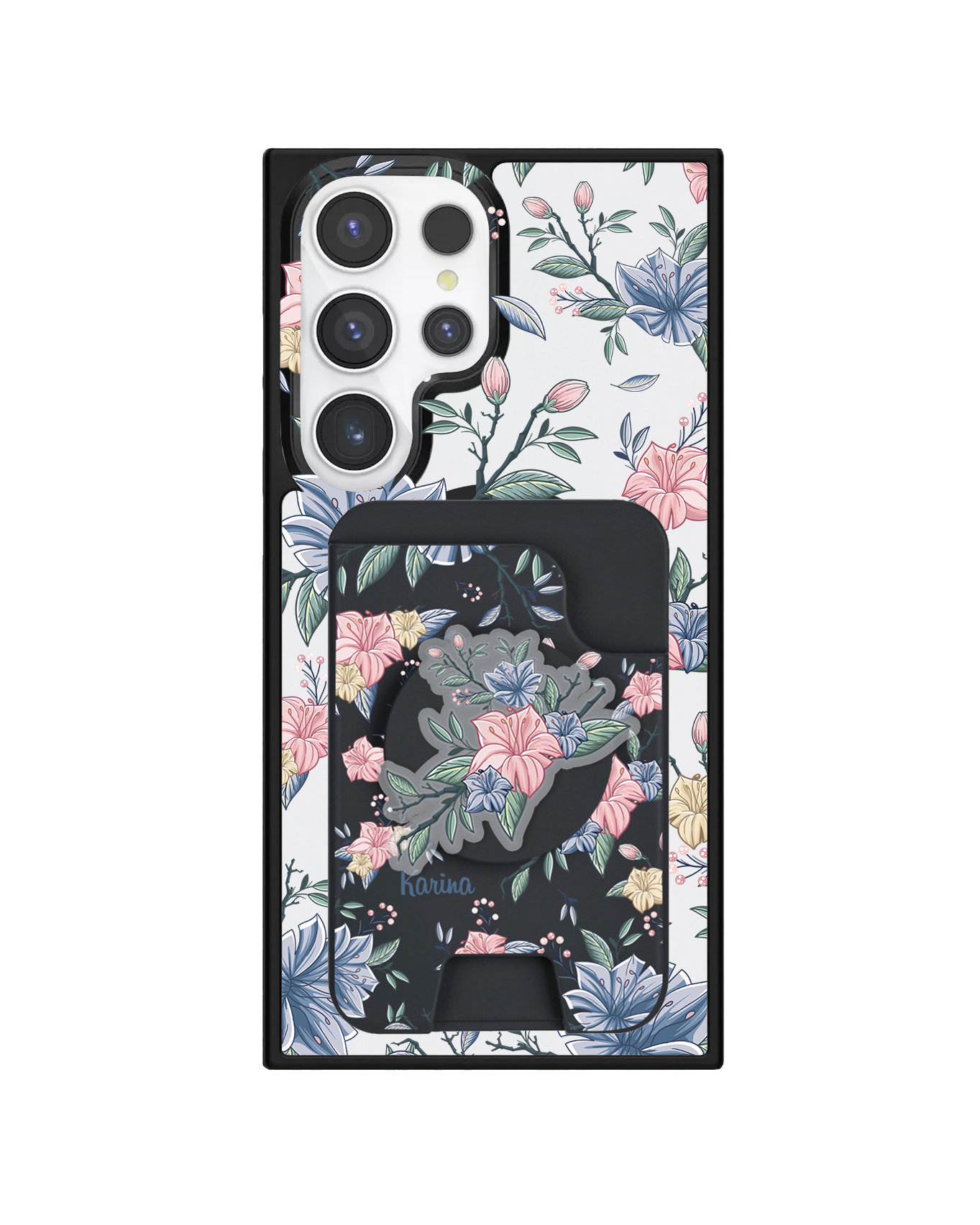 Android Magpop Wallet - Pink & Blue Florals