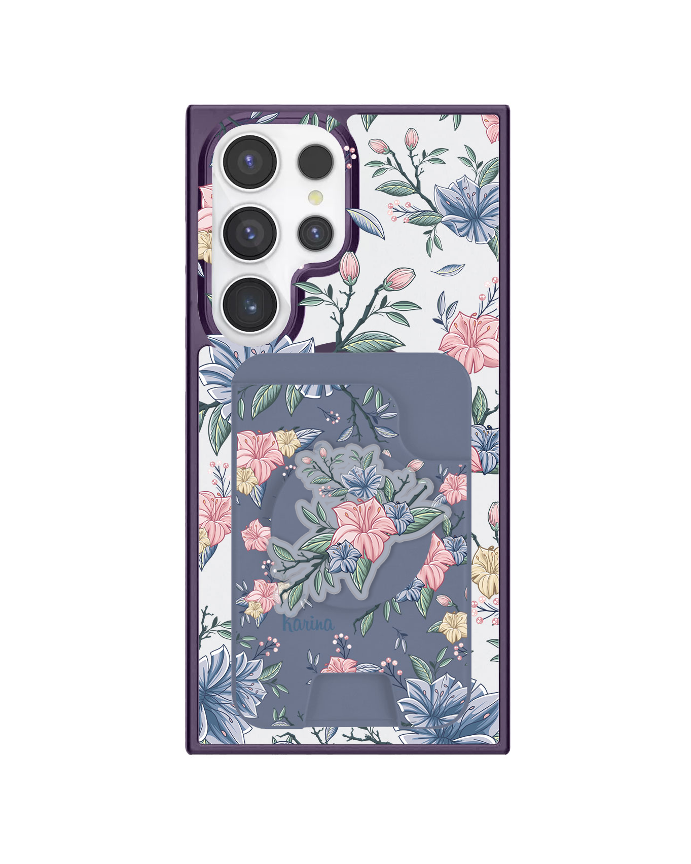 Android Magpop Wallet - Pink & Blue Florals