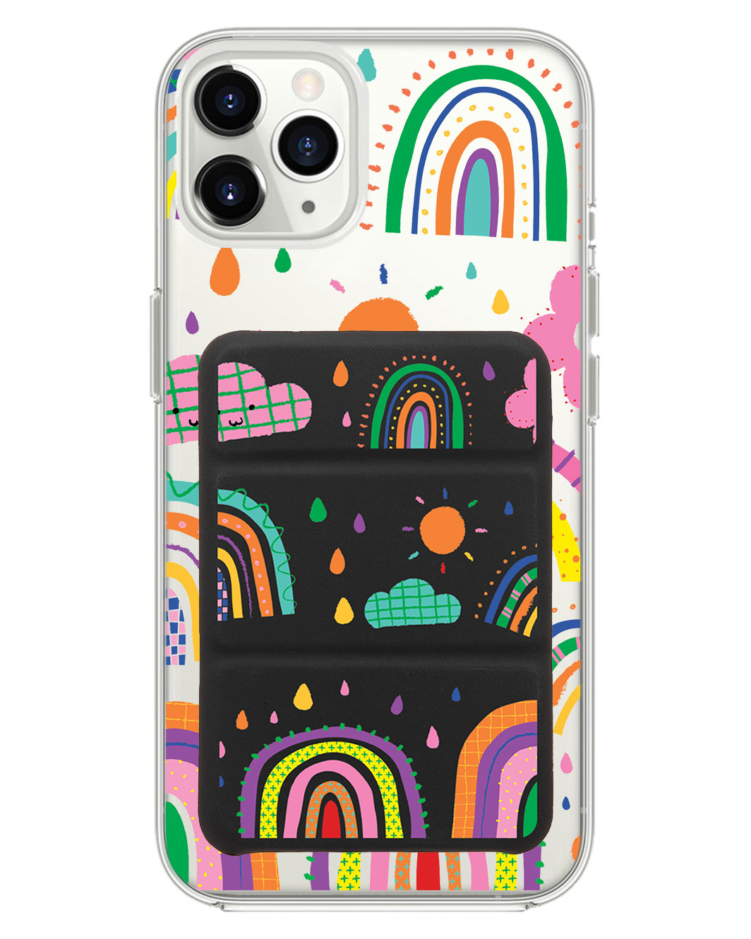 iPhone Magnetic Trifold Wallet Case - Rainbow