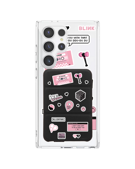 Android Magnetic Trifold Wallet Case - Blackpink Sticker Pack