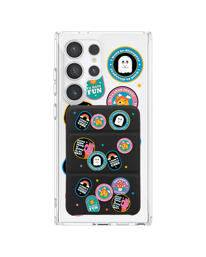 Android Magnetic Trifold Wallet Case - Monster Sticker Pack