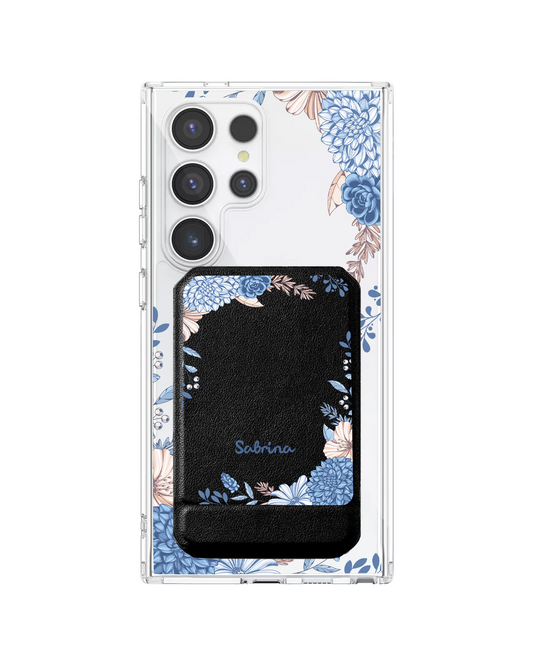 Android Magnetic Multifold Wallet - Blue Florals