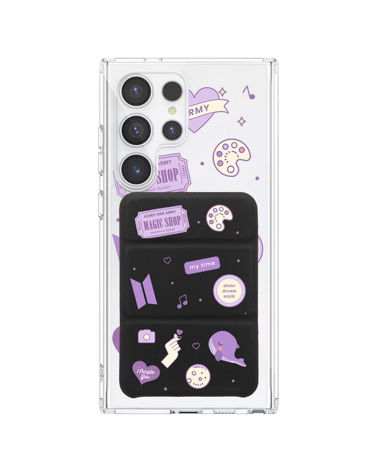 Android Magnetic Trifold Wallet Case - BTS Sticker Pack