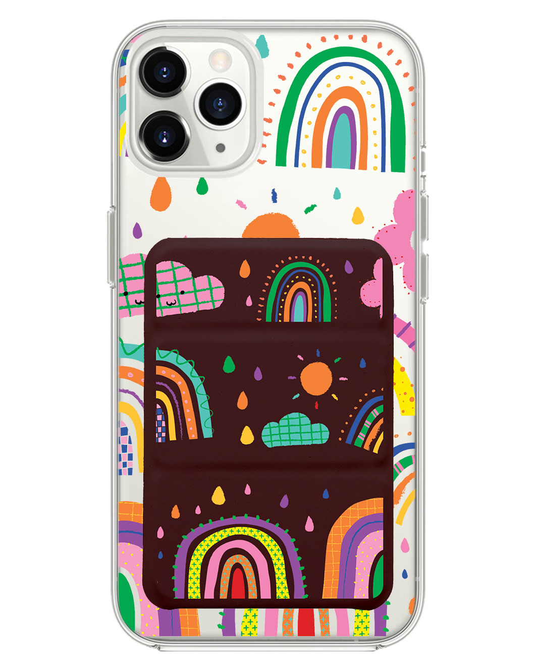 iPhone Magnetic Trifold Wallet Case - Rainbow