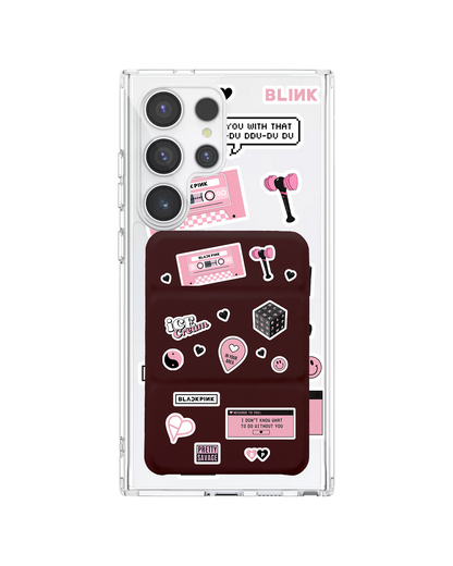 Android Magnetic Trifold Wallet Case - Blackpink Sticker Pack