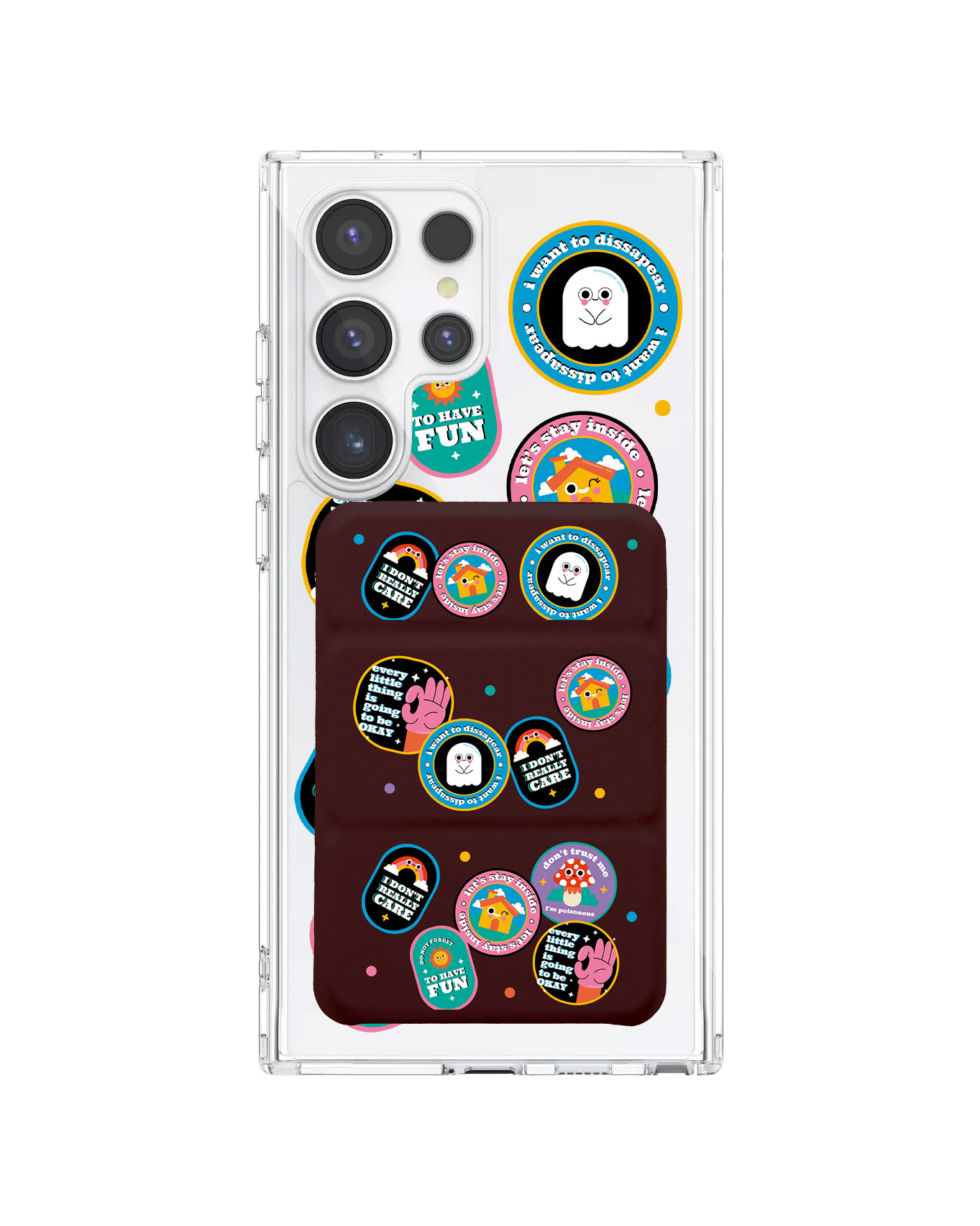 Android Magnetic Trifold Wallet Case - Monster Sticker Pack