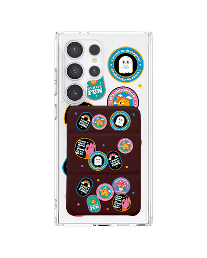 Android Magnetic Trifold Wallet Case - Monster Sticker Pack