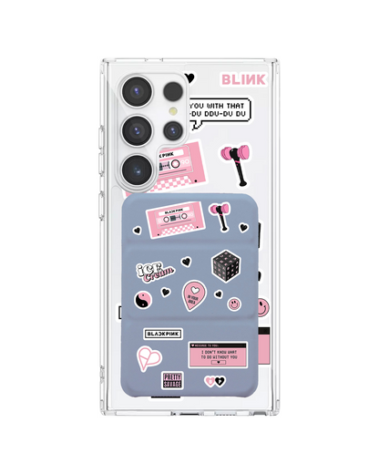 Android Magnetic Trifold Wallet Case - Blackpink Sticker Pack