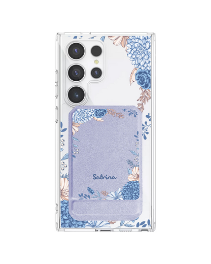 Android Magnetic Multifold Wallet - Blue Florals