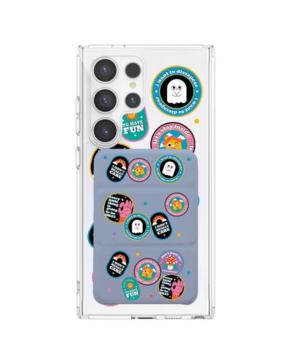 Android Magnetic Trifold Wallet Case - Monster Sticker Pack