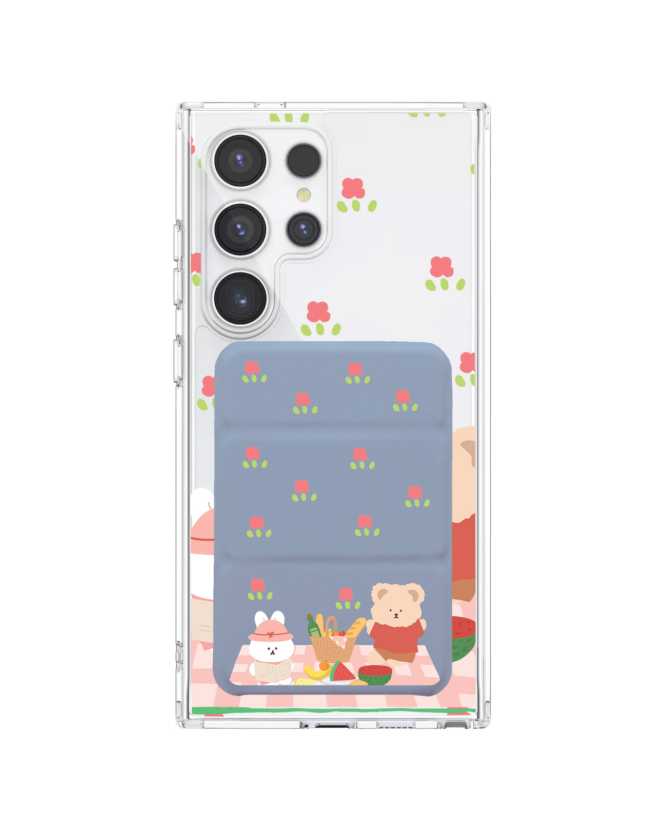 Android Magnetic Trifold Wallet Case - Picnic Pink