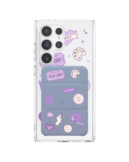Android Magnetic Trifold Wallet Case - BTS Sticker Pack