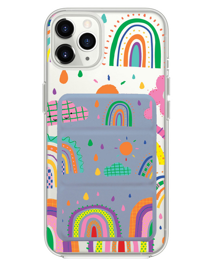 iPhone Magnetic Trifold Wallet Case - Rainbow
