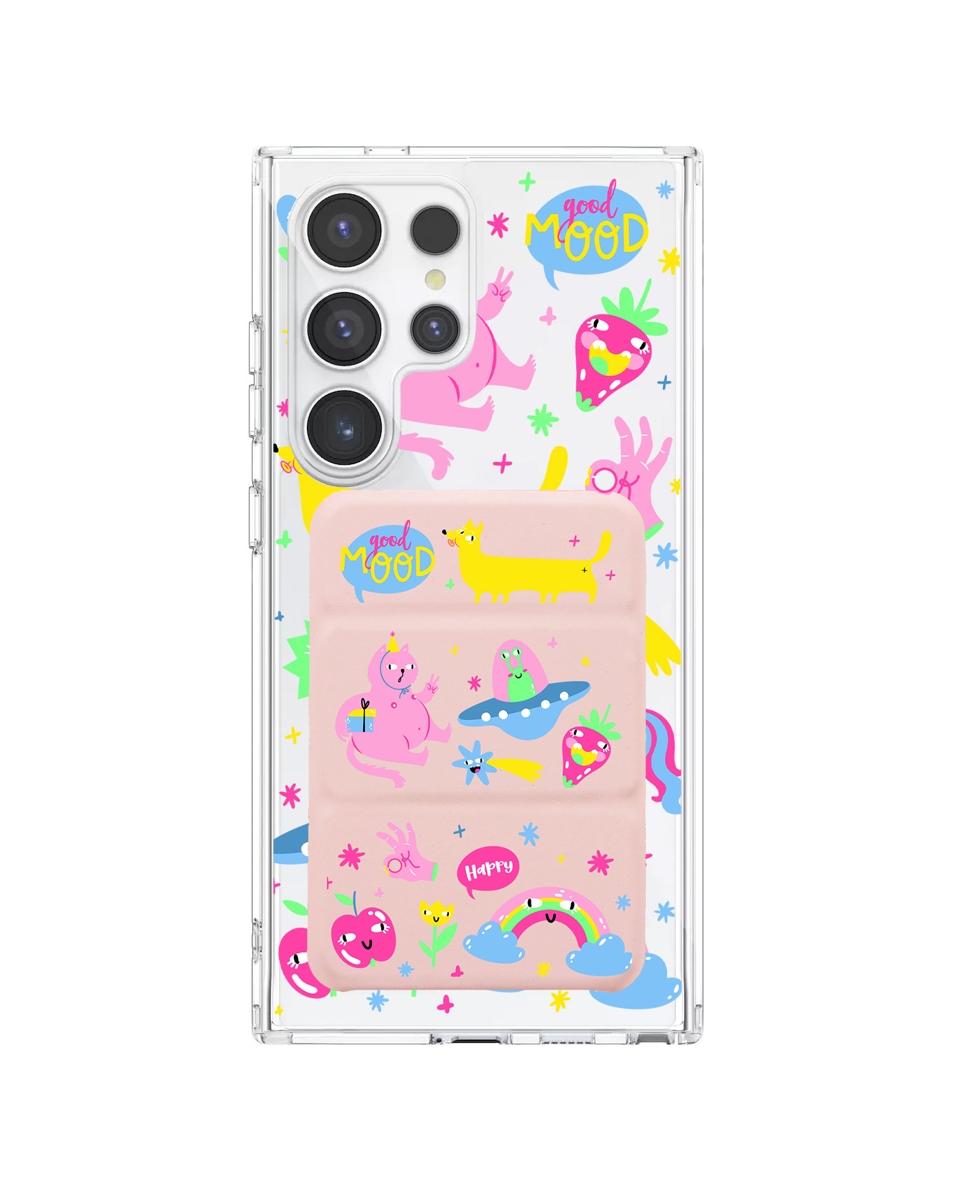 Android Magnetic Trifold Wallet Case - Monster Say Good Mood