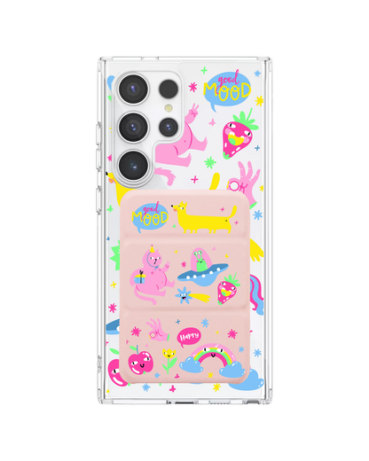 Android Magnetic Trifold Wallet Case - Monster Say Good Mood