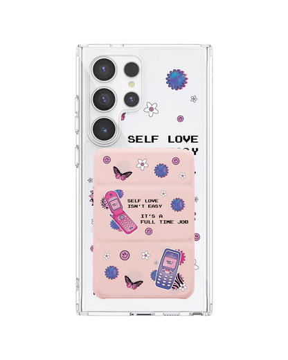 Android Magnetic Trifold Wallet Case - Busy Love MySelf