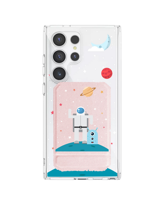 Android Magnetic Multifold Wallet - Blue Alien