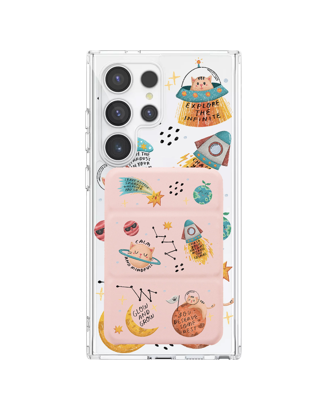 Spacship Card Wallet Android Magnetic Trifold Wallet Case - Spaceship – Caseuphoria