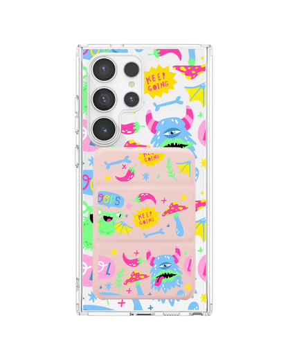 Android Magnetic Trifold Wallet Case - Monster Say Keep Going