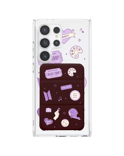 Android Magnetic Trifold Wallet Case - BTS Sticker Pack