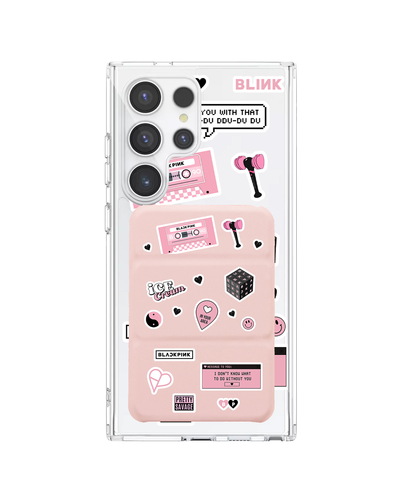Android Magnetic Trifold Wallet Case - Blackpink Sticker Pack
