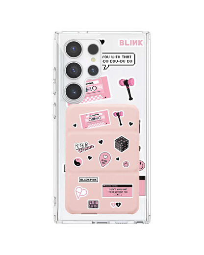 Android Magnetic Trifold Wallet Case - Blackpink Sticker Pack