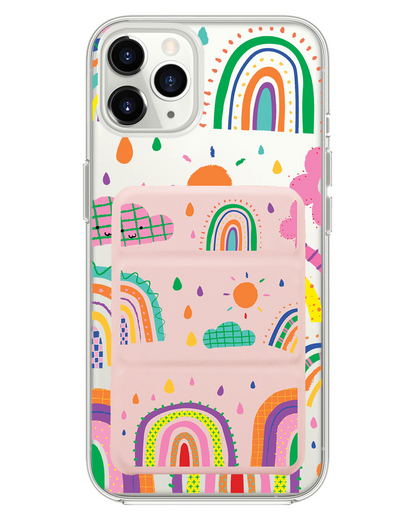 iPhone Magnetic Trifold Wallet Case - Rainbow