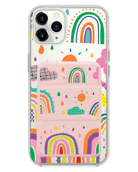 iPhone Magnetic Trifold Wallet Case - Rainbow