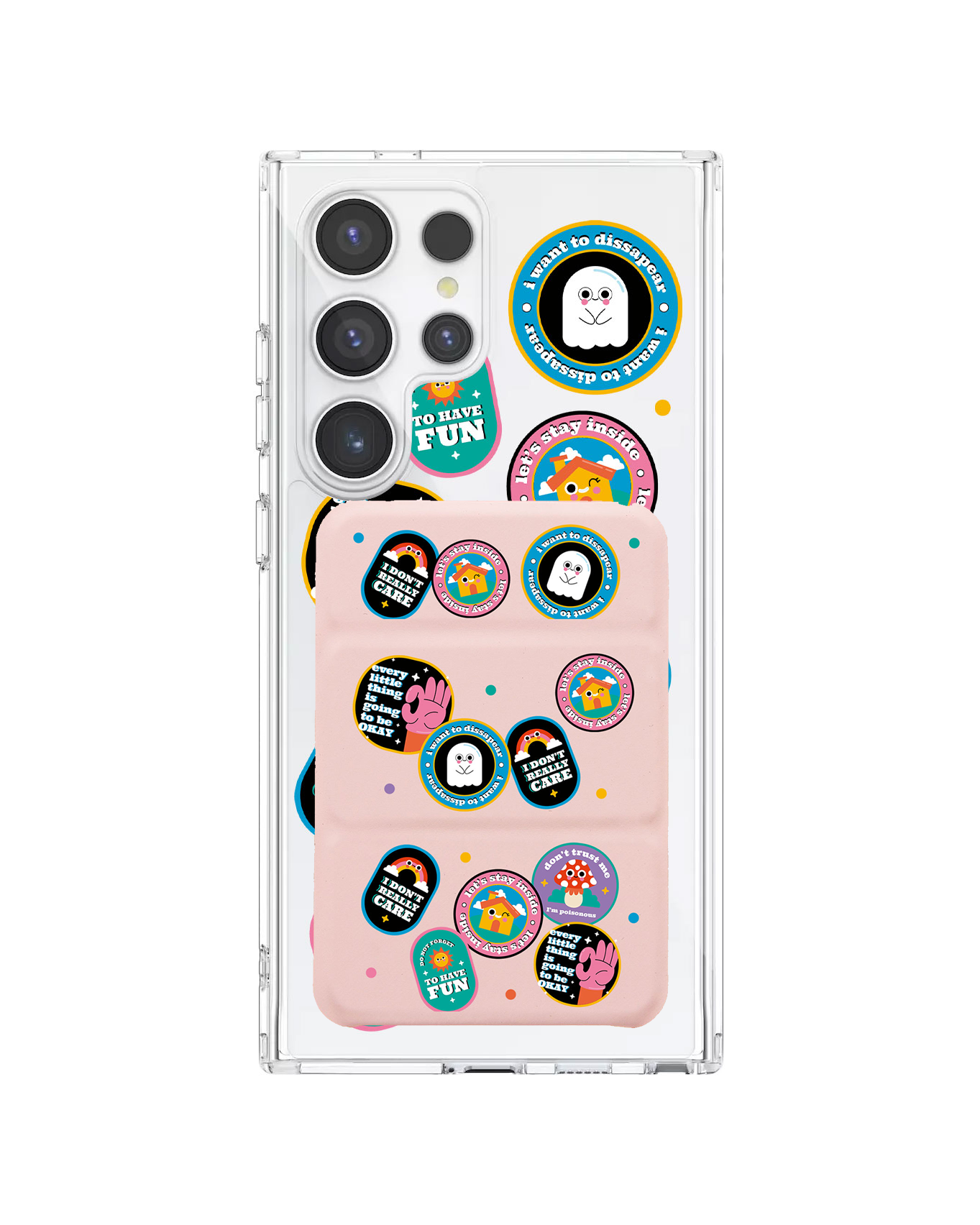 Android Magnetic Trifold Wallet Case - Monster Sticker Pack