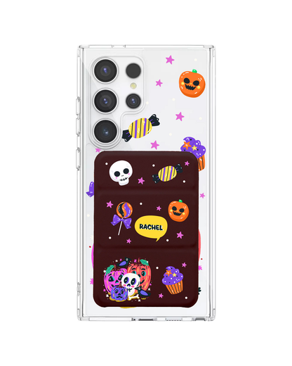 Android Magnetic Trifold Wallet Case - Pumpkin Monster