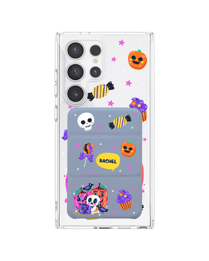 Android Magnetic Trifold Wallet Case - Pumpkin Monster