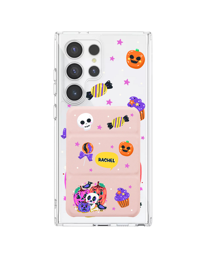 Android Magnetic Trifold Wallet Case - Pumpkin Monster