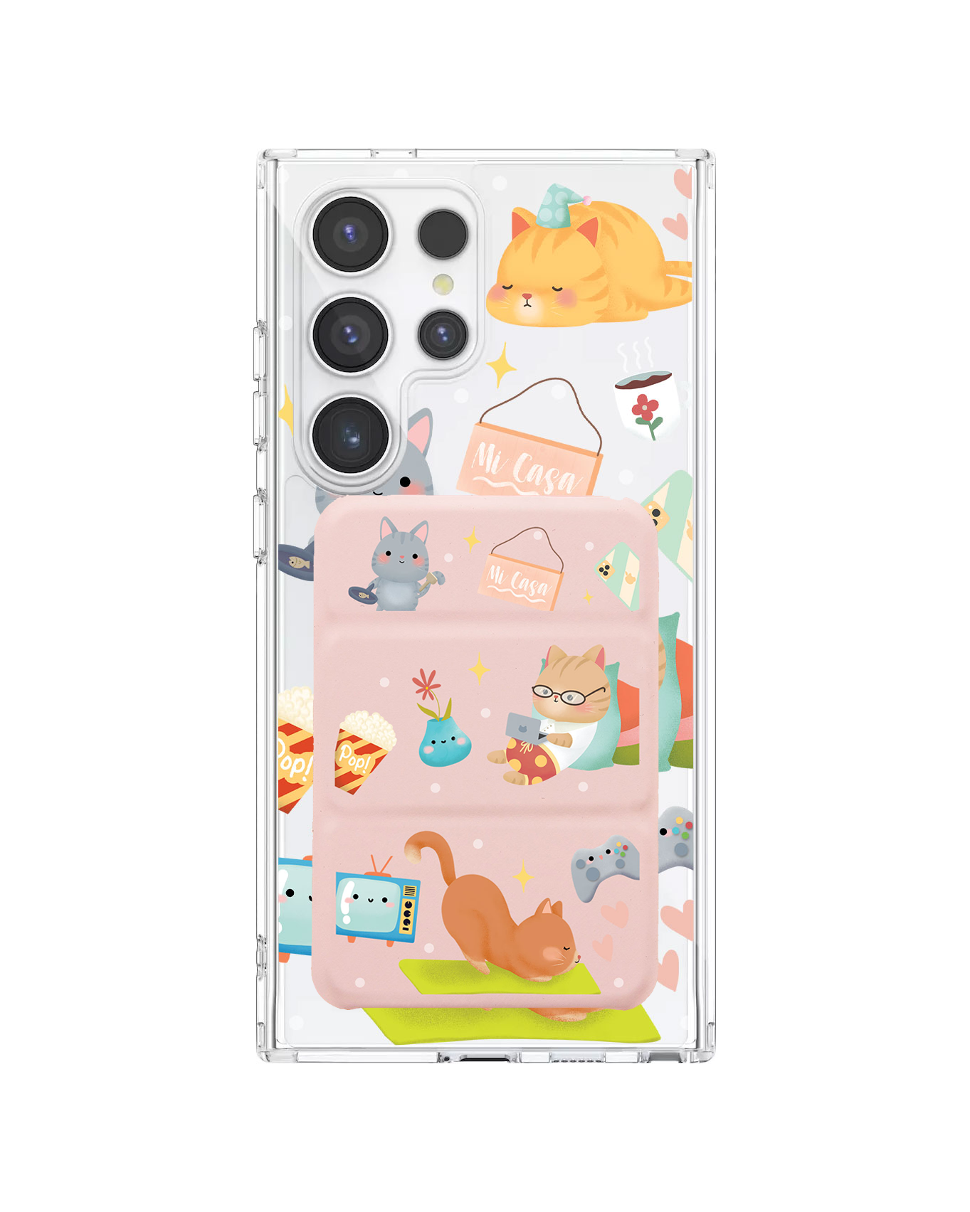 Android Magnetic Trifold Wallet Case - Stay Home
