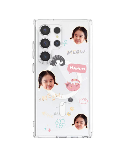 Magsafe Case - Face Grid Kitty