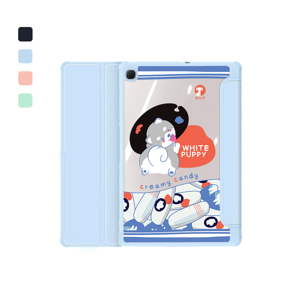 Android Tab Acrylic Flipcover - White Puppy