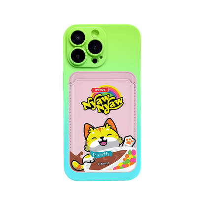 iPhone Magnetic Wallet Silicone Case - Nyam Nyam