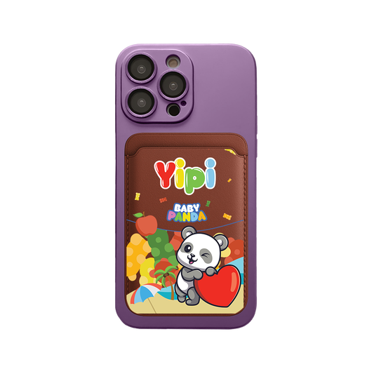 iPhone Magnetic Wallet Silicone Case - Yipi Baby Panda