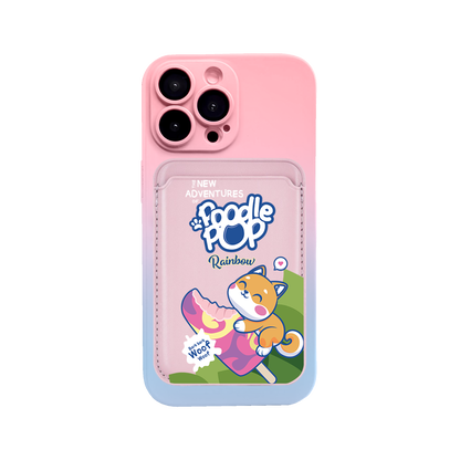 iPhone Magnetic Wallet Silicone Case - Poodle Pop