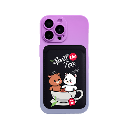 iPhone Magnetic Wallet Silicone Case - Spill the Tea