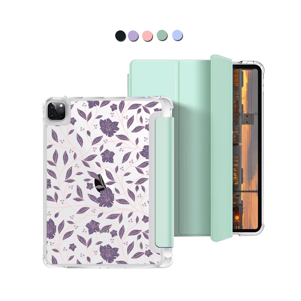 iPad Macaron Flip Cover - Sketchy Flower 4.0