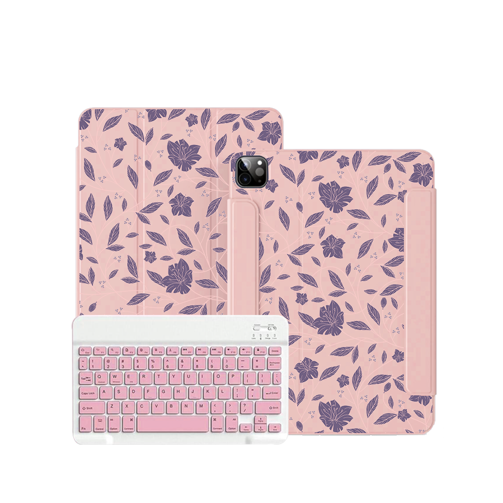 iPad / Android Tab Wireless Keyboard Flipcover - Sketchy Flower 4.0