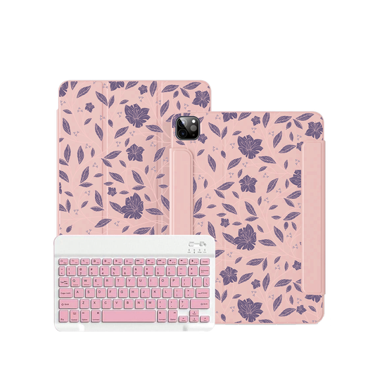 iPad / Android Tab Wireless Keyboard Flipcover - Sketchy Flower 4.0