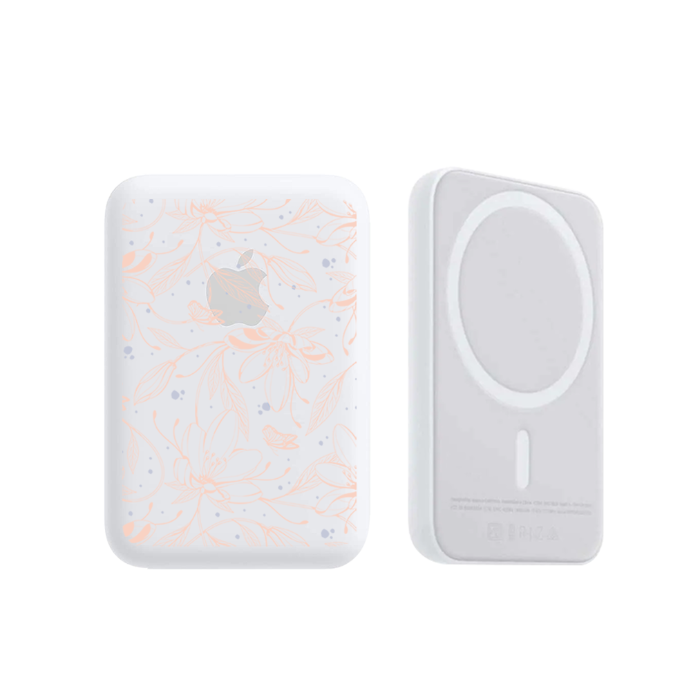 Magnetic Wireless Powerbank - Sketchy Flower & Butterfly 1.0