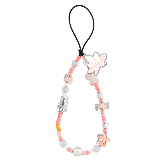 Beaded Strap with Acrylic Charm  - Sketchy Flower 1.0