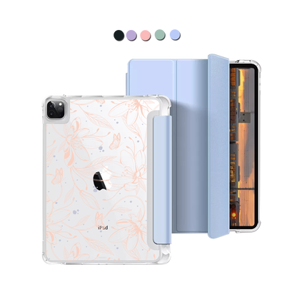 iPad Macaron Flip Cover - Sketchy Flower & Butterfly 1.0