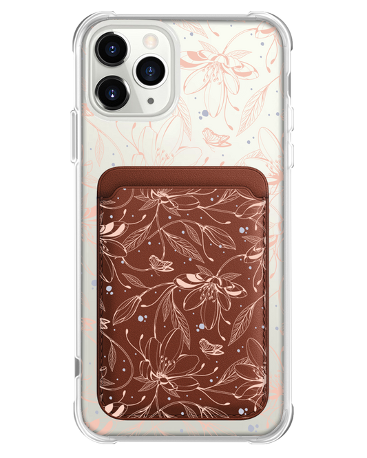 iPhone Magnetic Wallet Case - Sketchy Flower & Butterfly 1.0